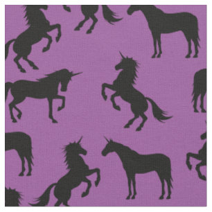 Unicorn Silhouettes Lila and Black Tyg