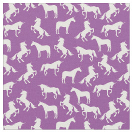 Unicorn Silhouettes Lila Tyg