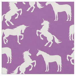 Unicorn Silhouettes Lila Tyg