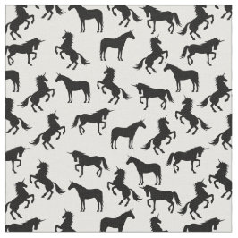 Unicorn Silhouettes White och Black Tyg