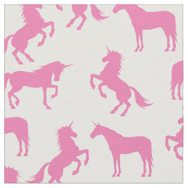 Unicorn Silhouettes White och Rosa Tyg