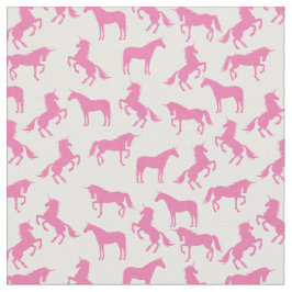 Unicorn Silhouettes White och Rosa Tyg