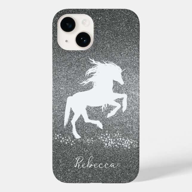 Unicorn silver-Glitter Fodral-Mate iphone case (Baksida)