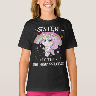 Unicorn Sister of The Birthday Princess T Shirt