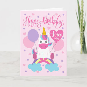 Unicorn Sitta på regnbåge Kort