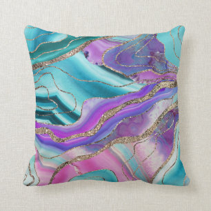 Unicorn Sjöjungfru Agate Glitter Glam #1 Kudde