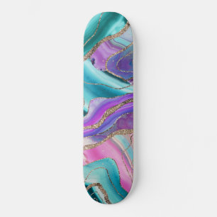 Unicorn Sjöjungfru Agate Glitter Glam #1 Mini Skateboard Bräda 18,5 Cm