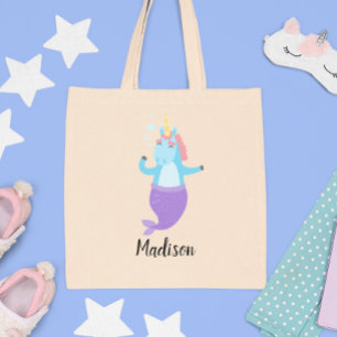 Unicorn Sjöjungfru Character Cute Kids Roligt Tygkasse
