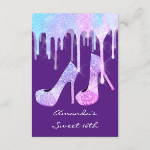 Unicorn Sjöjungfru Drifts HoloGraph Girly Heels Pu Inbjudningar