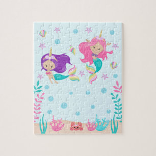 Unicorn-Sjöjungfruar under Sea Light Skin Tone Pussel