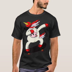 Unicorn Skateboard Dabbing Skater Roll Roligt Part T Shirt