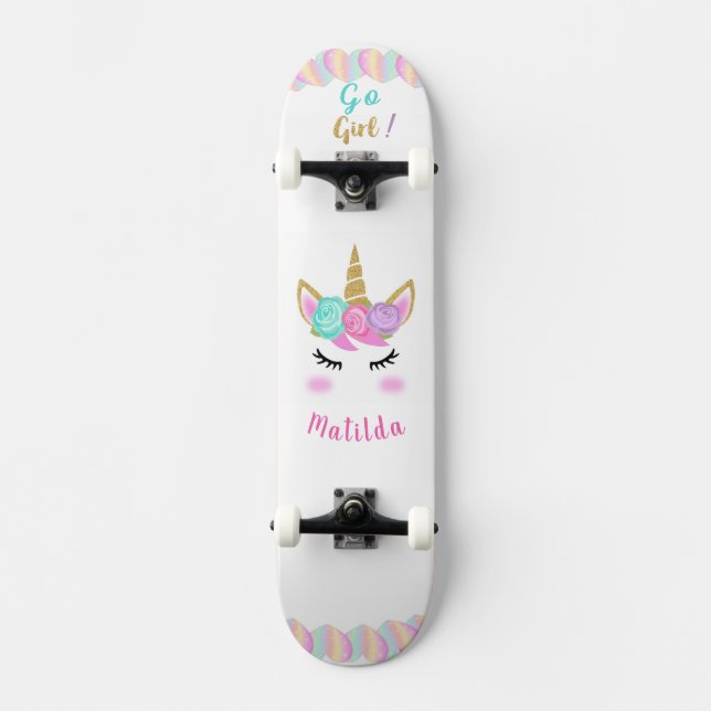Unicorn Skateboard for Girl (Framsida)