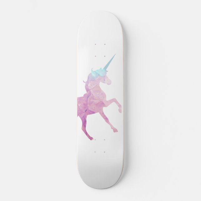 Unicorn Skateboard med Anpassningsbar Crystal stru (Framsida)