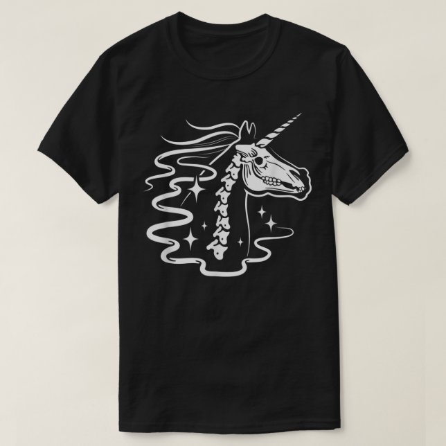 Unicorn Skeleton Magic Ghost Animal Skull Macabr T Shirt (Design framsida)