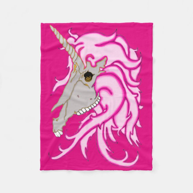 Unicorn Skull Fleecefilt (Framsidan)