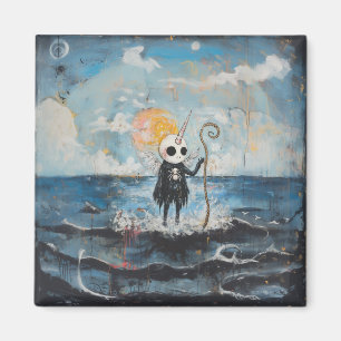 Unicorn Skull Magic Witchy Goth Spider AI Art Magnet