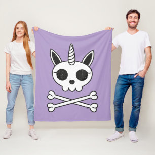 Unicorn Skull och Crossbone Fleecefilt