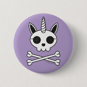 Unicorn Skull och Crossbone Knapp