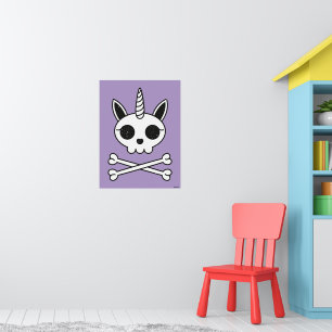 Unicorn Skull och Crossbone Poster