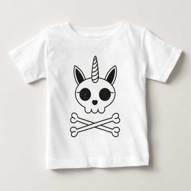Unicorn Skull och Crossbone T Shirt (Framsida)