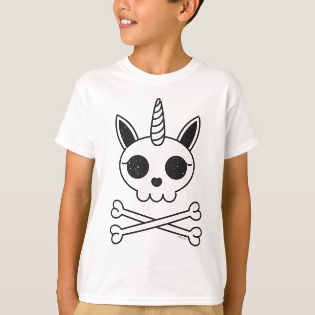 Unicorn Skull och Crossbone T Shirt (Framsida)
