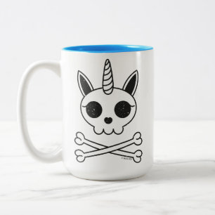 Unicorn Skull och Crossbone Två-Tonad Mugg