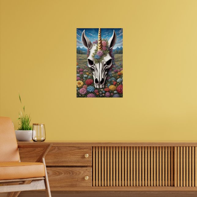 Unicorn Skull Poster (Vardagsrum 2)