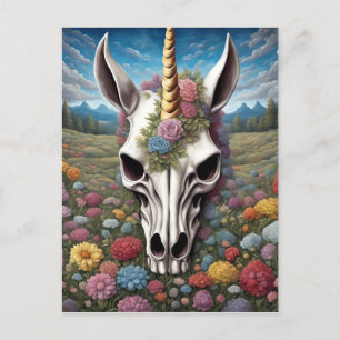 Unicorn Skull Vykort