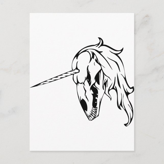 Unicorn Skull Vykort (Framsida)