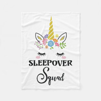 Unicorn Sleepover Squad Birthday Slumber Party Fleecefilt