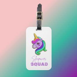 Unicorn Sleepover Squad födelsedagsfest Bagagebricka
