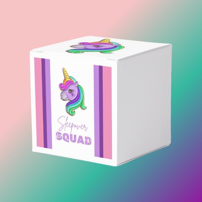 Unicorn Sleepover Squad födelsedagsfest Presentaskar (Skapare uppladdad)