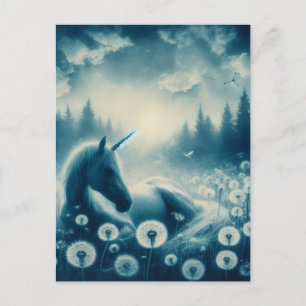 Unicorn Sleeps i Dandylions Vykort