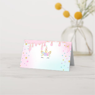 Unicorn Slime Place Card-Sjöjungfru, Bordsnummer Placeringskort