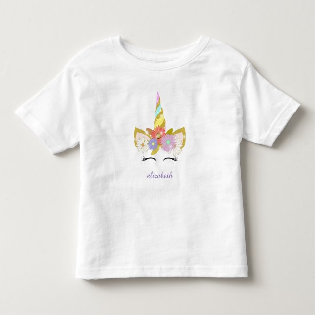 Unicorn Småbarn Ruffle Tee (Framsida)