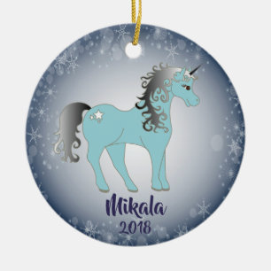 Unicorn Snowflake Personlig jul Ornament