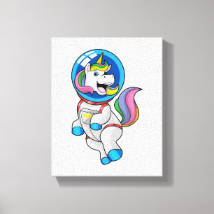 Unicorn som astronaut i rymden canvastryck