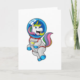 Unicorn som astronaut i rymden kort