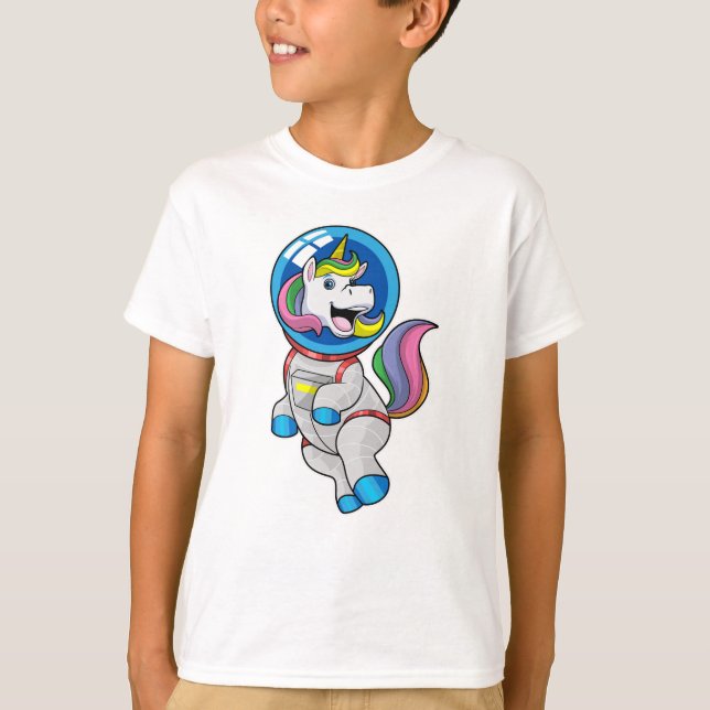 Unicorn som astronaut i rymden t shirt (Framsida)