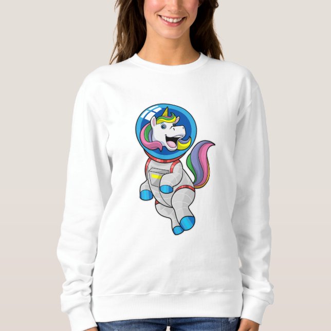 Unicorn som astronaut i rymden t shirt (Framsida)