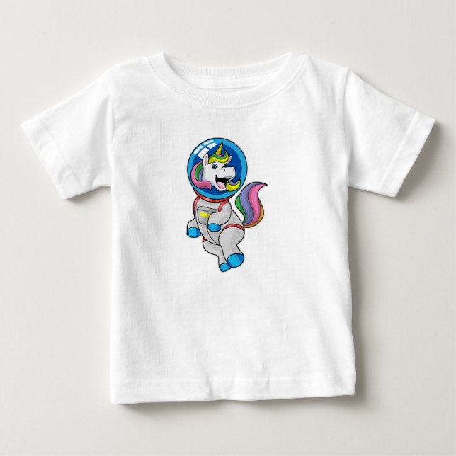 Unicorn som astronaut i rymden t shirt (Framsida)