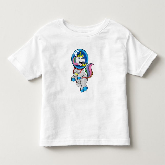 Unicorn som astronaut i rymden t shirt (Framsida)