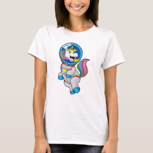 Unicorn som astronaut i rymden t shirt