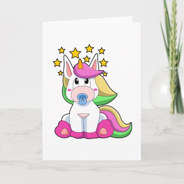 Unicorn som Baby med Nappar Kort (Framsida)
