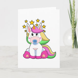 Unicorn som Baby med Nappar Kort