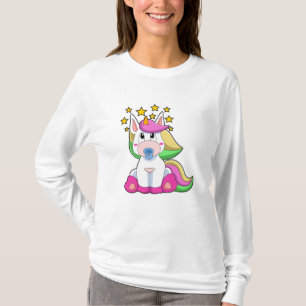Unicorn som Baby med Nappar T Shirt