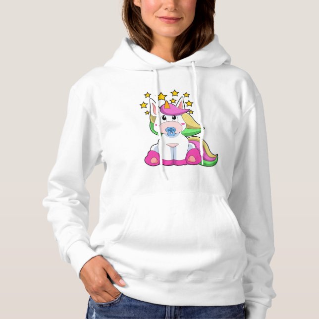 Unicorn som Baby med Nappar T Shirt (Framsida)