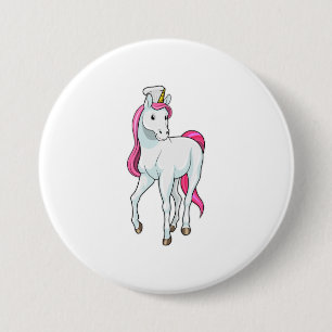 Unicorn som Cook med Chef hat Knapp