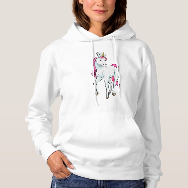 Unicorn som Cook med Chef hat T Shirt (Framsida)