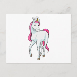Unicorn som Cook med Chef hat Vykort